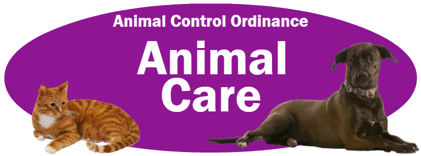 CLICK HERE to read the Animal Care section of the Animal Control Ordinance