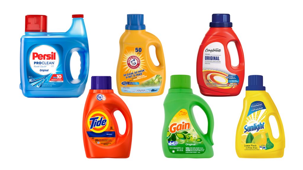 Picture of bottles of laundry detergent